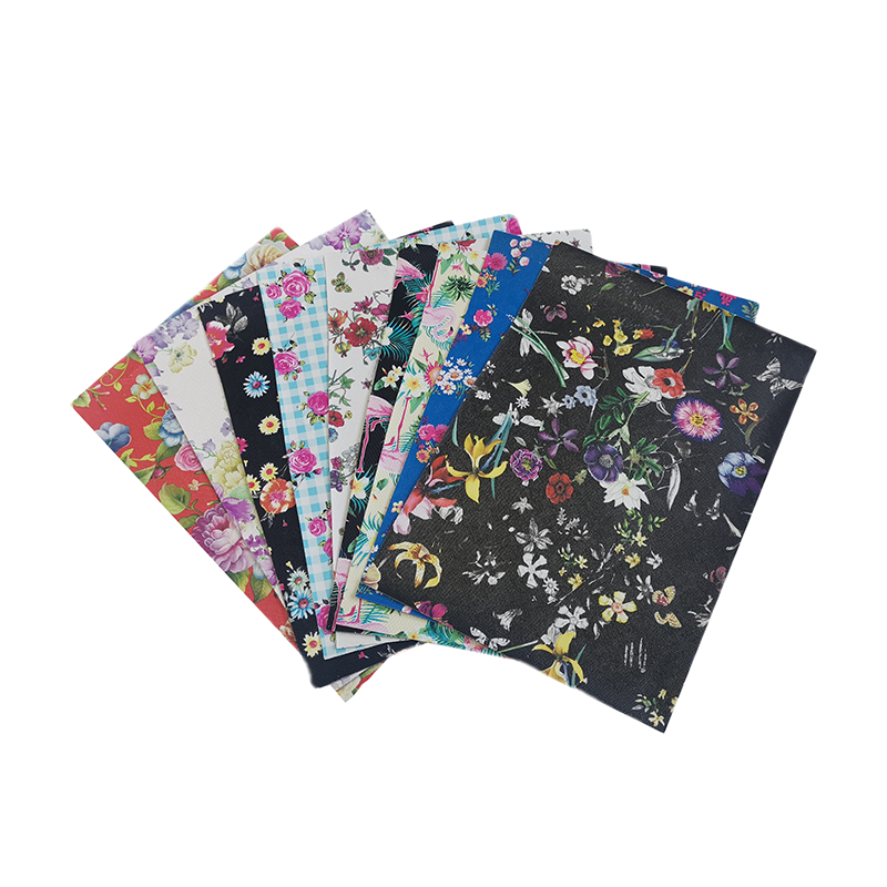 Flower pattern printed artificial leather