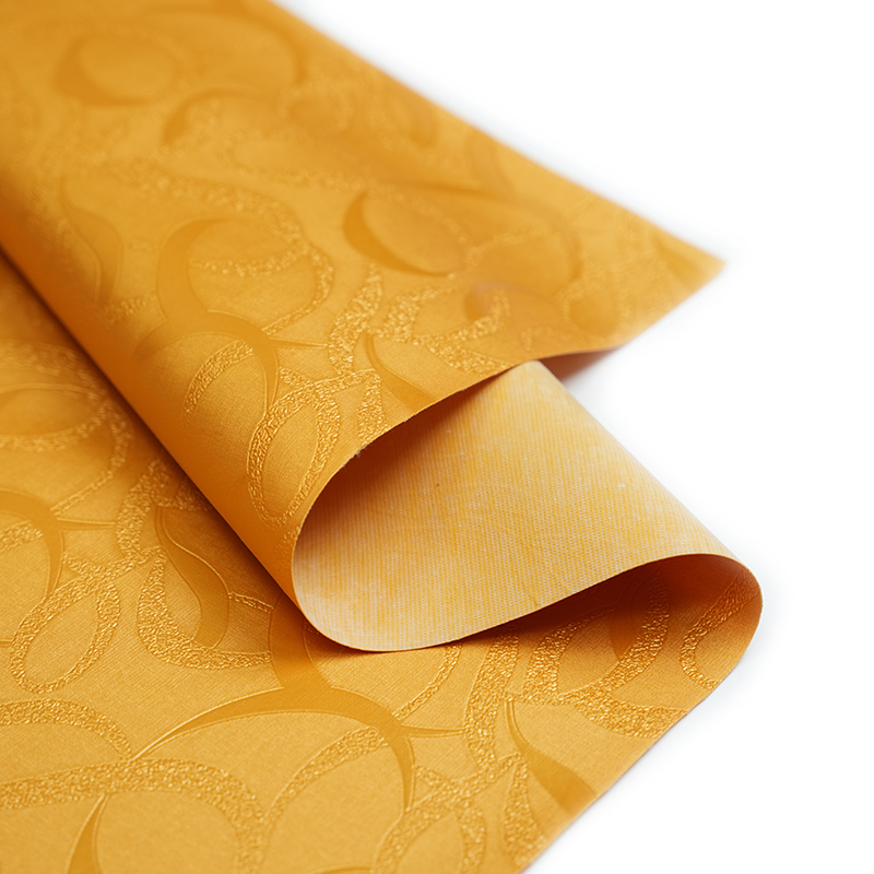 Yellow PVC synthetic leather for decoration