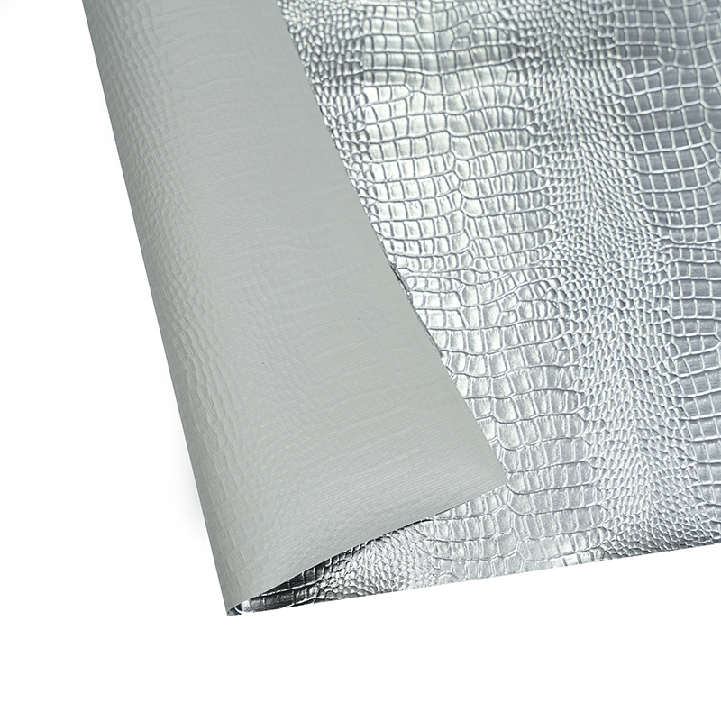 Silver metallic artificial leather for bag