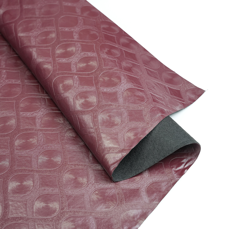 Dark red upholstery PVC leather