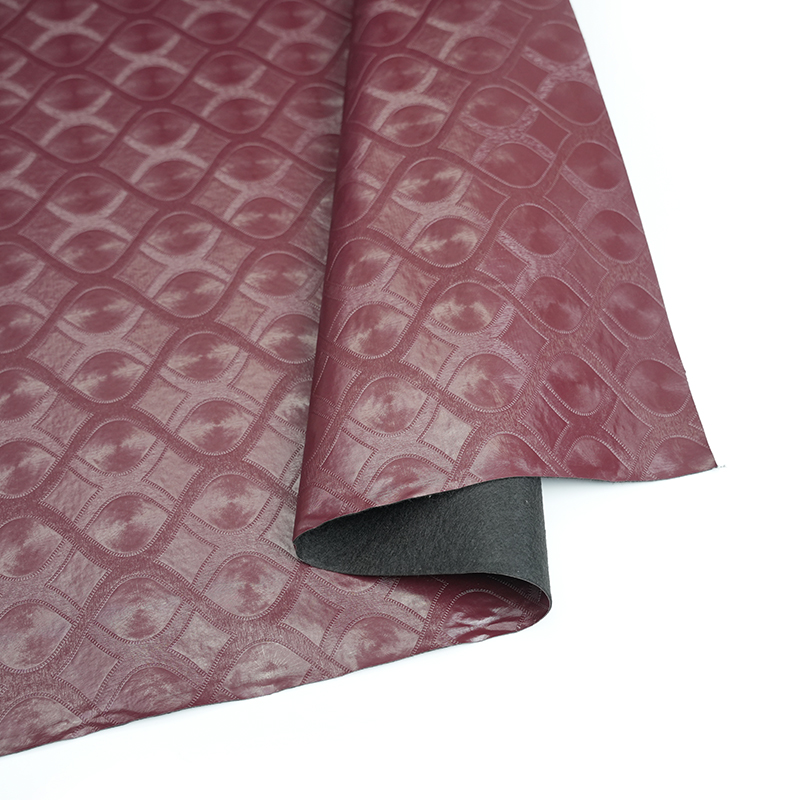 Dark red upholstery PVC leather